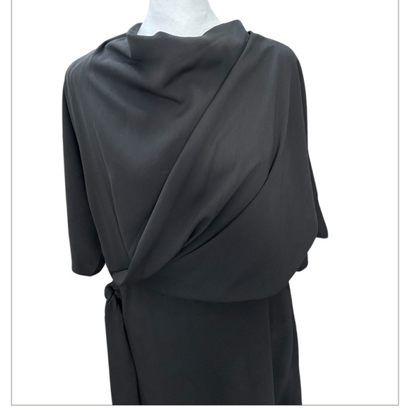 ASOS Design Black Cowl Neck Wrap Tie Maxi Dress Size 8 Elegant Evening Sexy - Picture 8 of 13